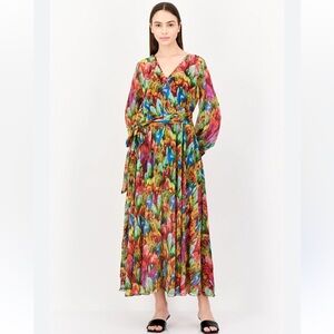 Spy Zone Exchange Belted Maxi Dress in Tropical leather NWT
